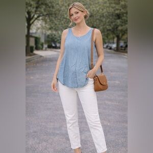 Women's Sleeveless Blue Top